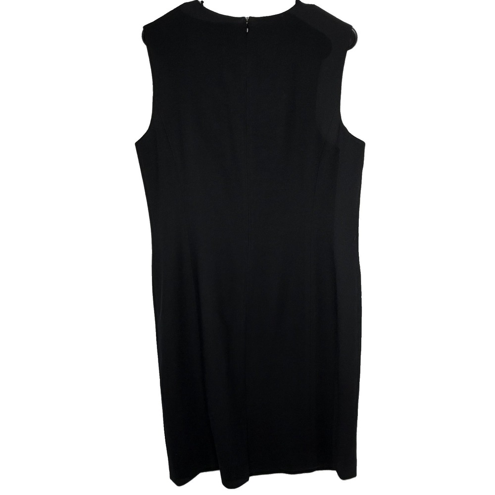 Lauren Ralph Lauren Black 100% Wool Sleeveless MIDI Sheath Dress Women's 14 USA - Picture 2 of 8